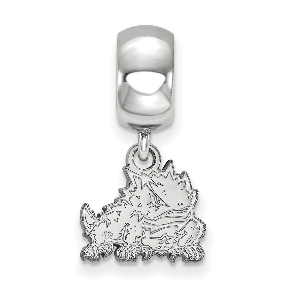 LogoArt Logo Art Sterling Silver TCU Horned Frogs XS Dangle Bead Charm