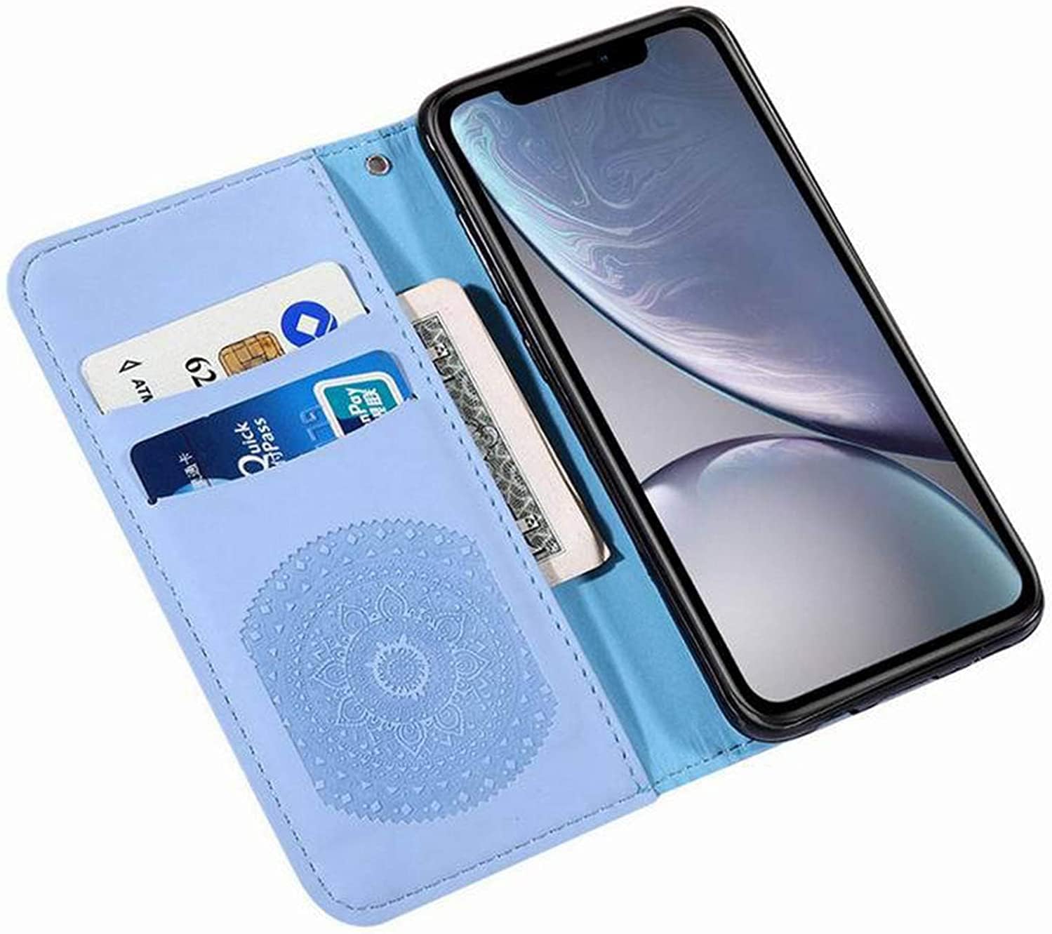 Wallet Case for iPhone 12 Pro Max 6.7", Folio Flip PU Leather Wallet Cover Glitter Shockproof Girls Case, Magnetic Closure, Soft TPU Case with Kickstand and Card Slot (Color : Grey)