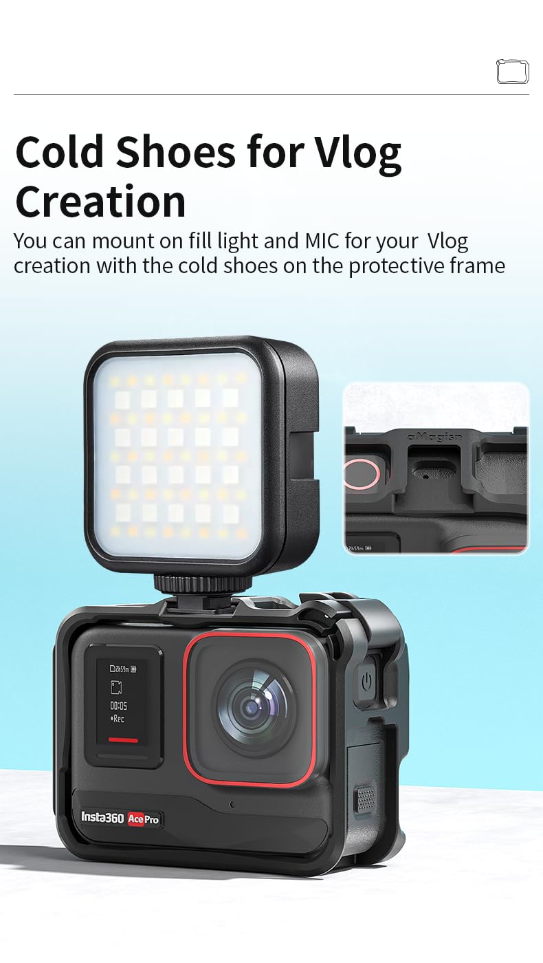 Ace Pro 2 Telaio protettivo per Insta360 Ace Pro 2, Insta360 Ace Pro, Insta360 Ace Support Gabbia per videocamera Accessori per Insta360 Ace Pro/Insta360 Ace