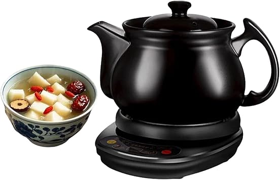 Electric Chinese Medicine Pot, Ceramicautomatic Herbal Decoction Pot with Auto-Boil, Intelligent Heat Preservation for Decoction Tea Soup Making US Plug3.5L, Black