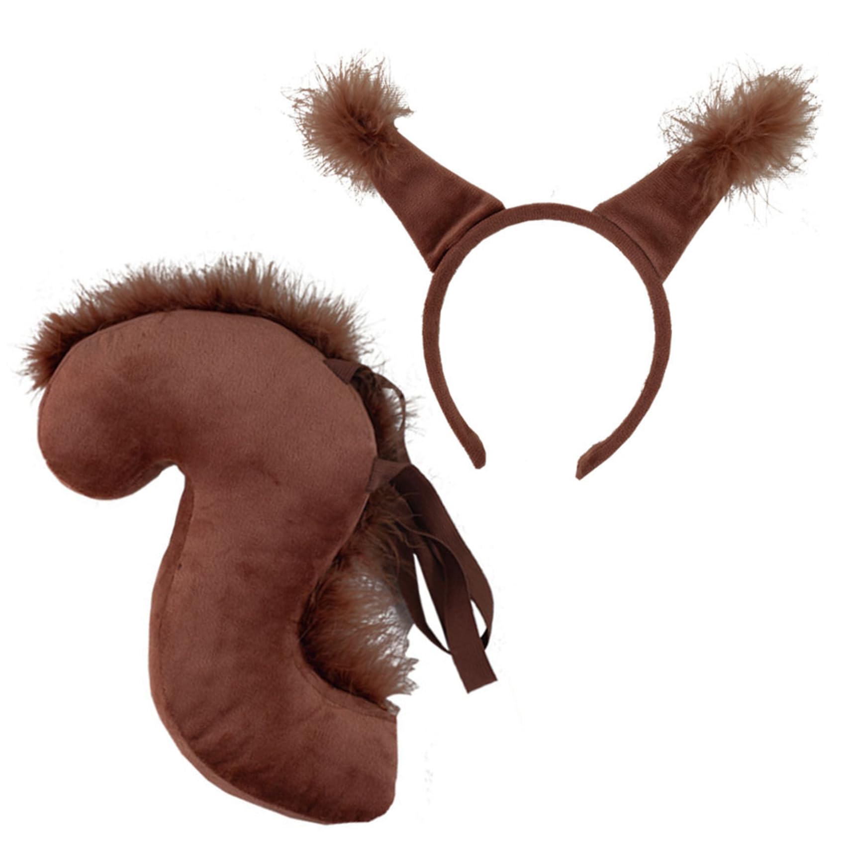 Disfraz de ardilla para mujeres y niñas Disfraz de animal peludo que incluye diadema con orejas y cola Lindas costumbres para Halloween, Navidad, escenario, cosplay Cola de ardilla Disfraces de Hallow