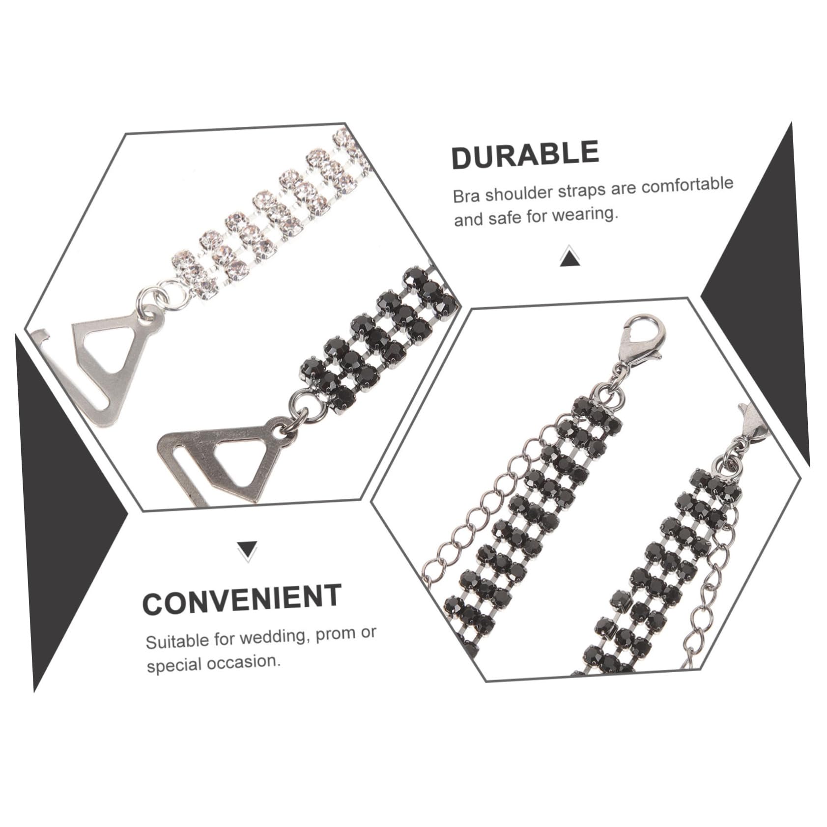 8pares De Hombro Rhinestones Para Sujetadores Straps Invisibles y Antideslizantes Para Bodas y Accesorios De Moda Para Mujeres