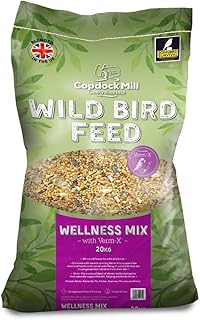 Copdock Mill Wellness Wild Bird Seeds with Verm-X 20kg – Premium Bird Seed to Support Health and Wellbeing with Added Natural Supplements for Healthy Wild Birds