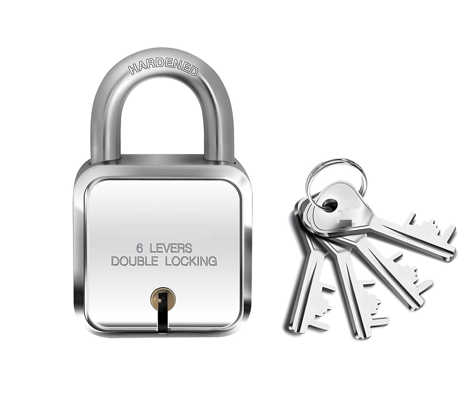 Gødrej Square 6 Levers 50mm I 4 Keys I Padlock for Main Door I Gate Lock I Shutter Lock | Lock for Tool Box, Shutters, Shops & Offices I Corrosion Resistant Shackle I Silver - 1 Pc - SOLTAIREJACO-image-26