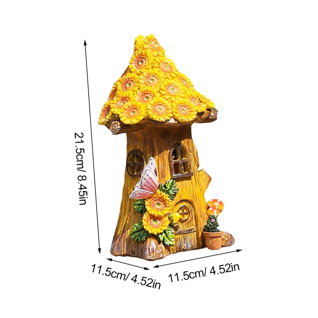 Hohopeti Adorno Solar Exterior de Resina Amarillo, Decoración Jardín