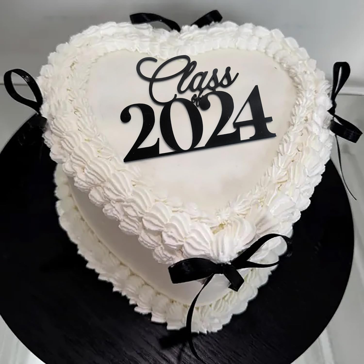 Class of 2025 Cake Topper,Acrylic Gold Graduation Cake Topper for 2025 High School/College/Senior Graduation Party Decorations Supplies (black)