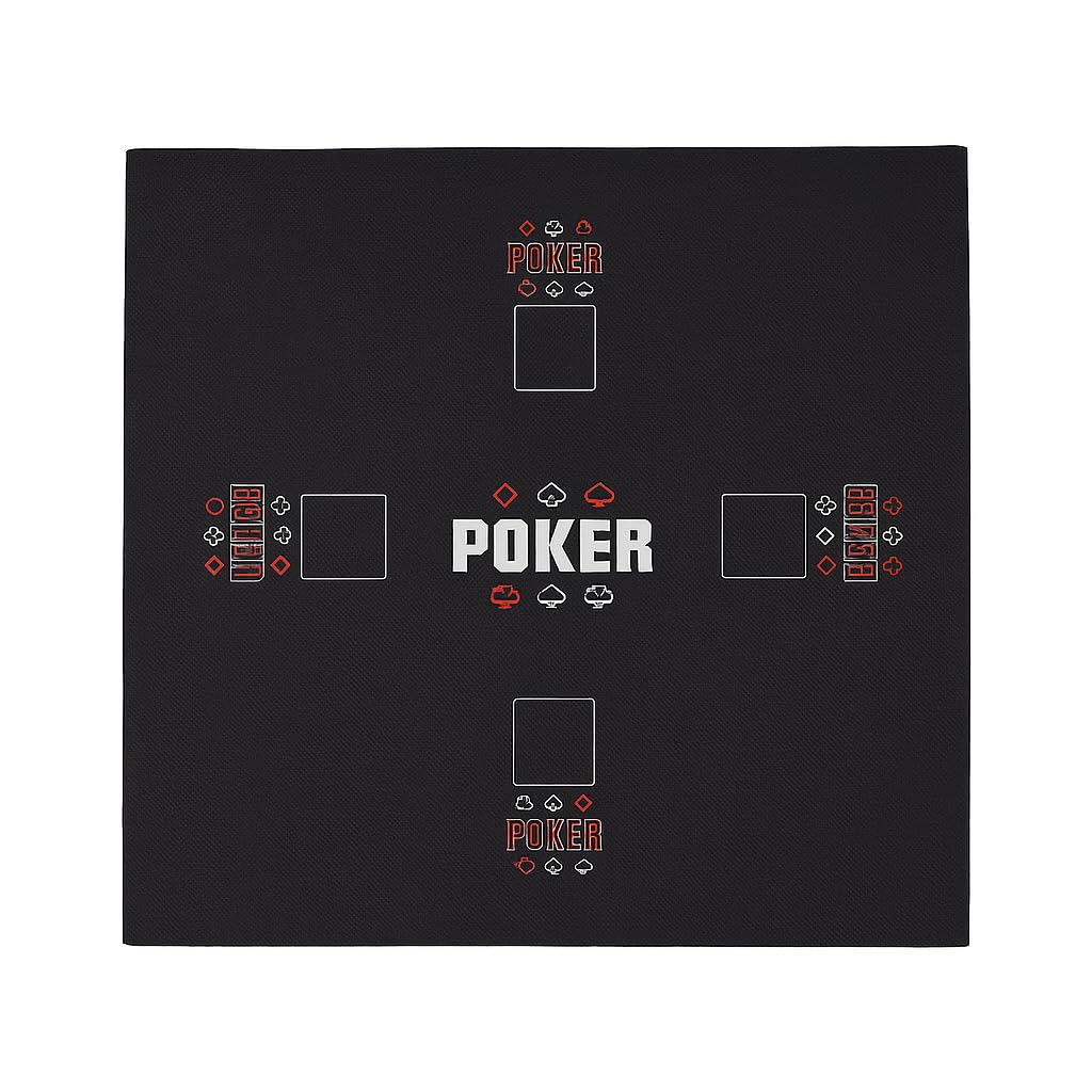Texas Hold'em Poker Cloth Round 125 cm Black for 2-4 Players