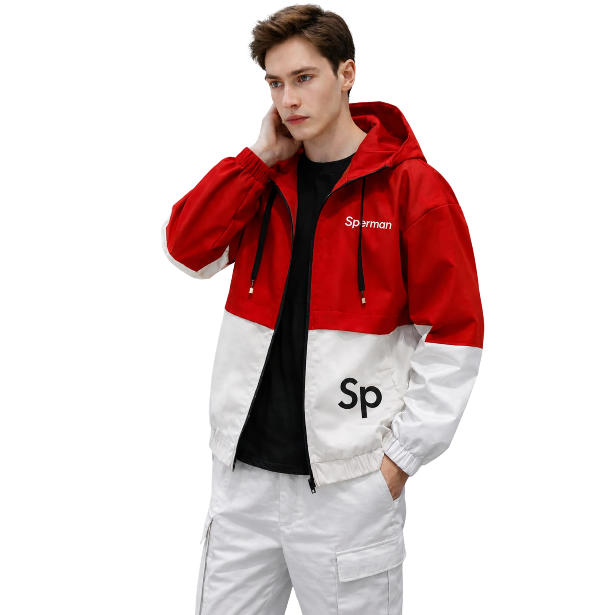flyxo Men's Full Sleeve Regular Fit Zipper Jacket for Winter-Red-White-picture-23
