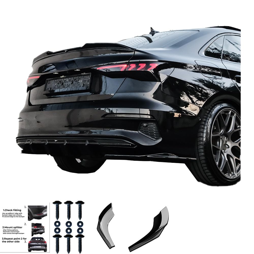 Hinten Splitter kompatibel mit Audi A3 8Y Limousine 2020–2024