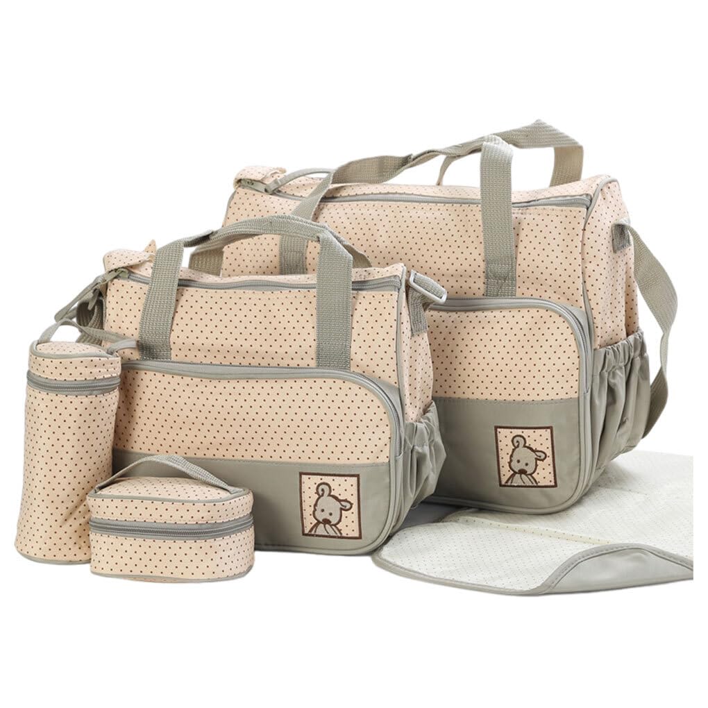 BEALIFE Multifunktionale Wickeltasche – langlebig, praktisch, großes Fassungsvermögen, Trolley Wickeltaschen Sets aus Polyester, leicht zu reinigen, Khaki