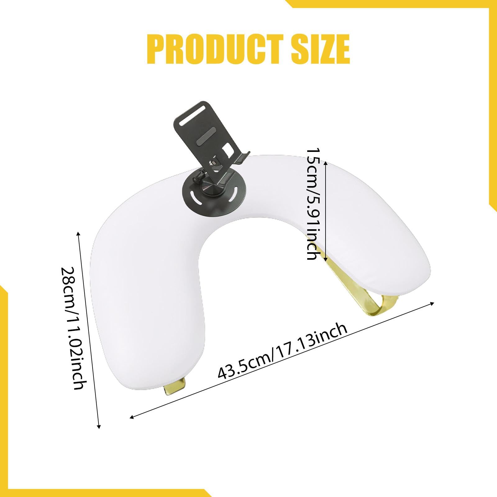 TISHITA Almohada para Manicura Cojín para Mano Soporte Ajustable Ergonómico Cuero PU Desmontable Base Estable Antideslizante Portátil para Salón de Uñas Afici, Blanco
