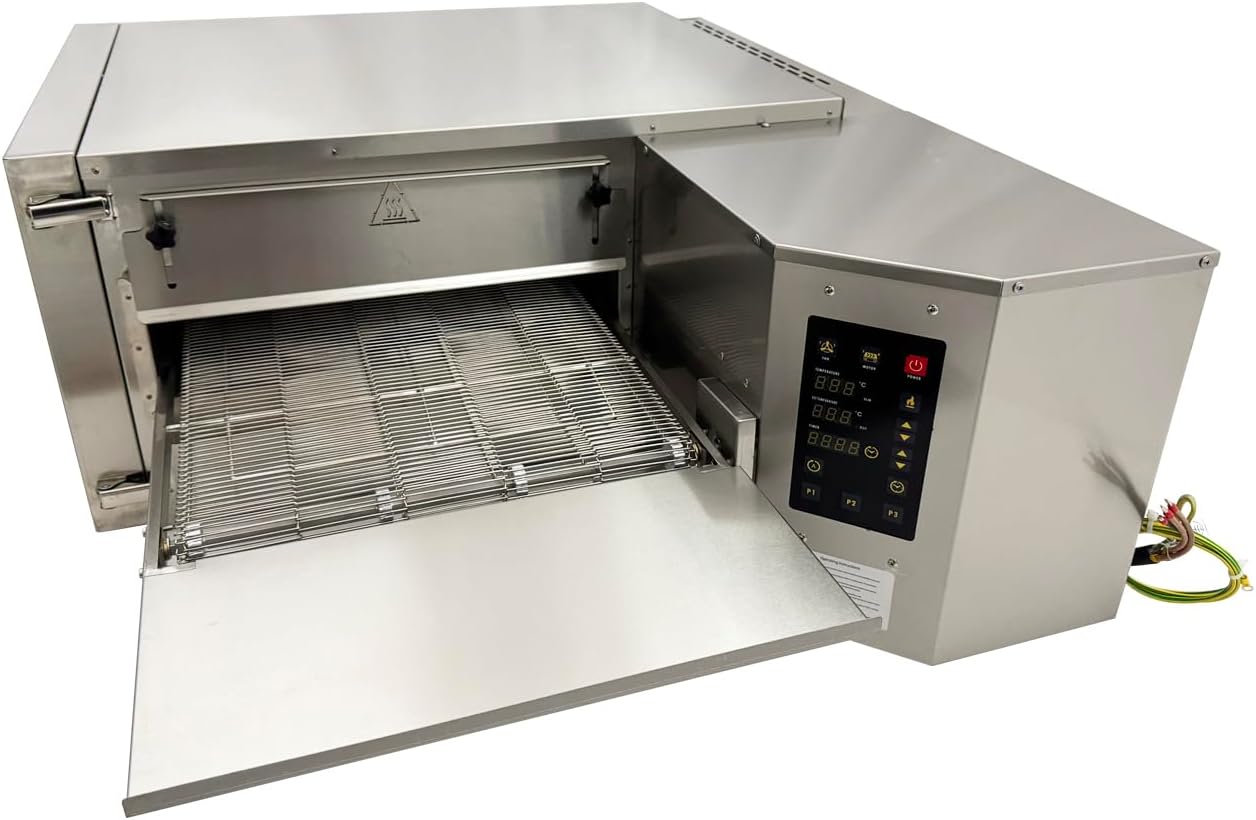 9000W Countertop Conveyor Pizza Oven 18inches Electric Pizza Baking Oven 0~300℃ Commercial Bakery Equipment 220V/3PH