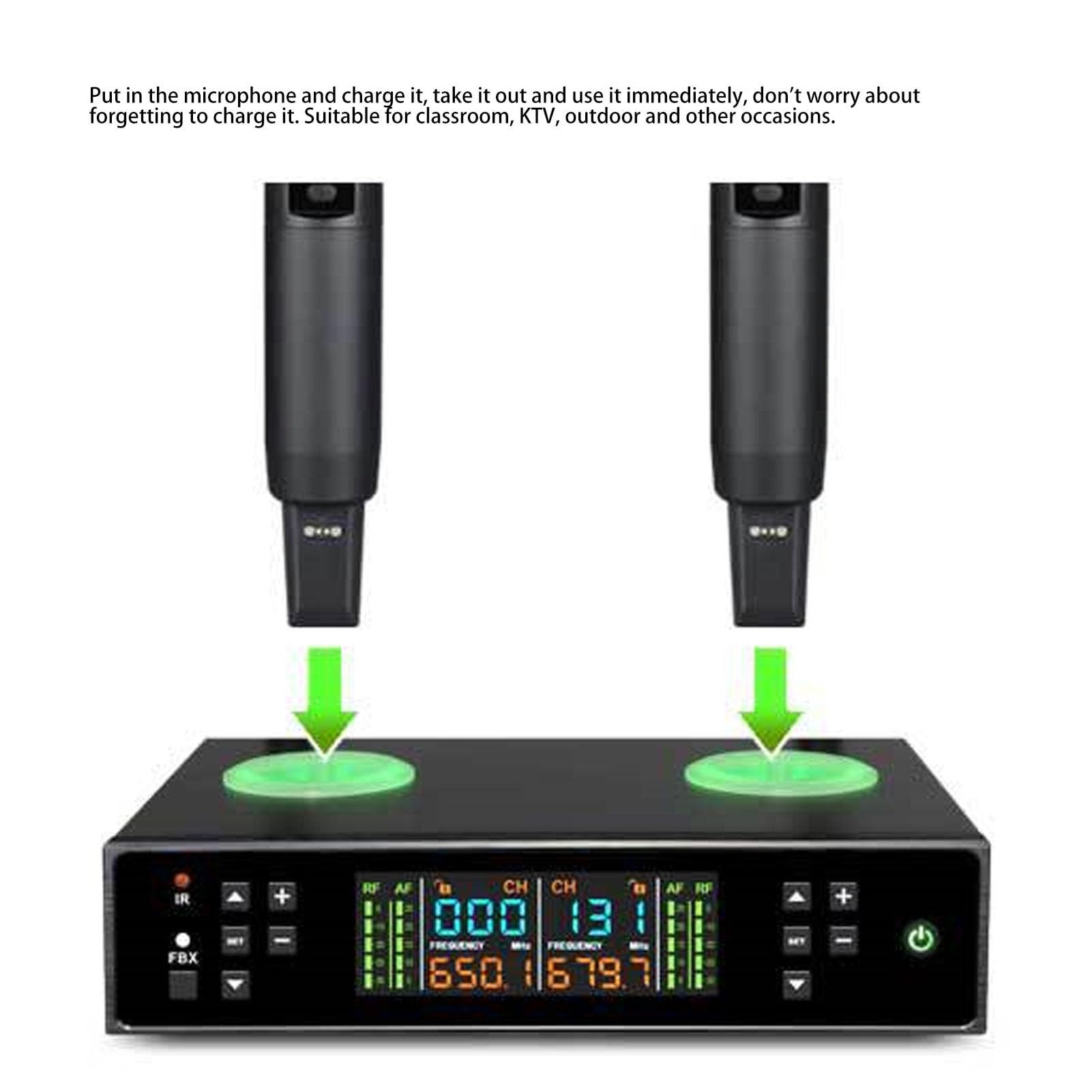 Amazon.co.jp: Cryfokt デュアルハンドヘルドワイヤレスマイク