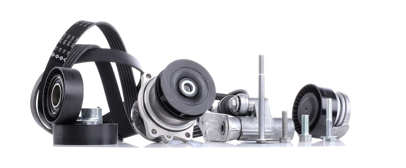 INA 529 0053 30 Pompa acqua + Kit cinghia Poly V con leva con supporto con materiale di fissaggio/montaggio Controllare corsa libera generatore ed ev. sostituire