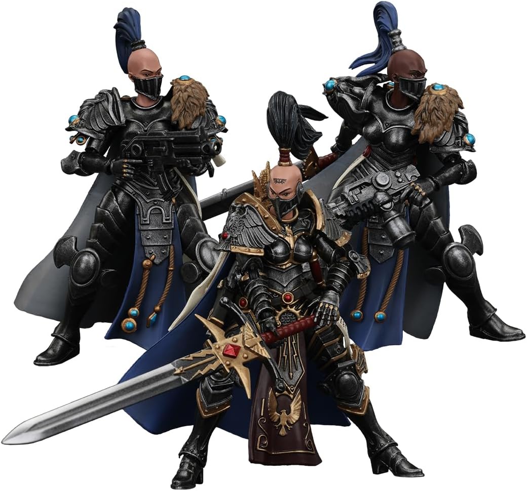 JOYTOY Action Figures Warhammer 40K Sisters of Silence 1/18 Movable Model Collectible Figurine (Set of 3-A)