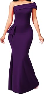 Formal Dresses for Women Cocktail Sexy Off Shoulder Floor Length Long Evening Party Dress with Zipper - Buy now