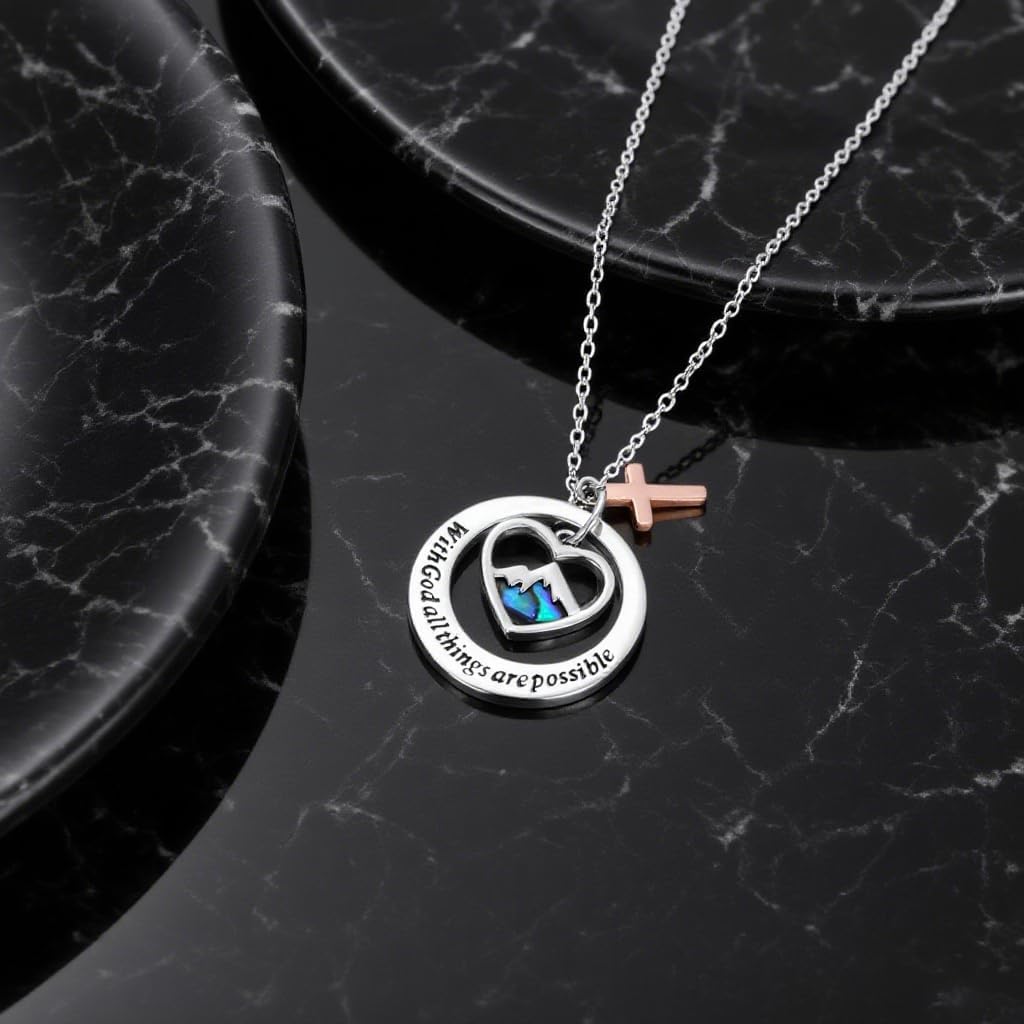 Acun Mustard Seed Necklace Stainless Steel Inspirational Faith Jewelry with Mountain Pendant Gift for Women & Men - Image 7