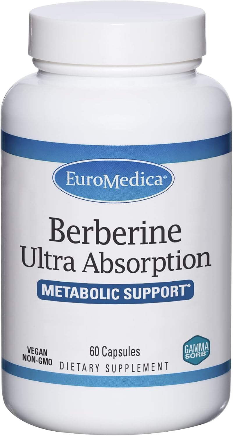 Euromedica Berberine Ultra Absorption – 60 Capsules – Metabolic Support – Vegan, Non-GMO, Gluten Free – 60 Servings