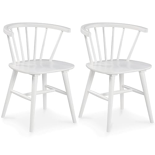 Grannen Modern 18" Spindle Back Dining Chair, 2 Count, White