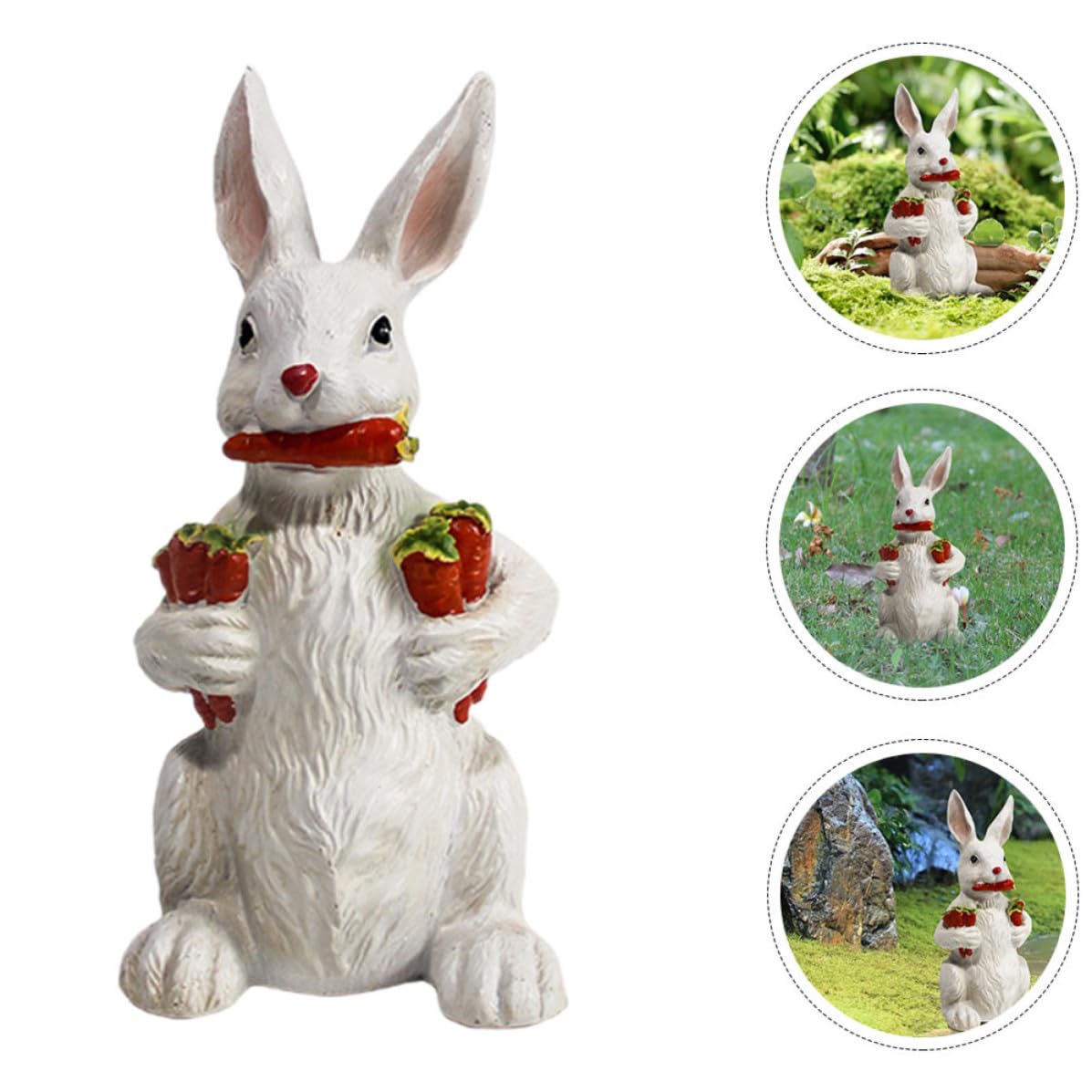 DOITOOL Figurine de Lapin en Résine Blanc pour Décoration de Table, Ornement Artisanal pour Chambre ou Jardin, Style Moderne et Campagne, pour Pâques