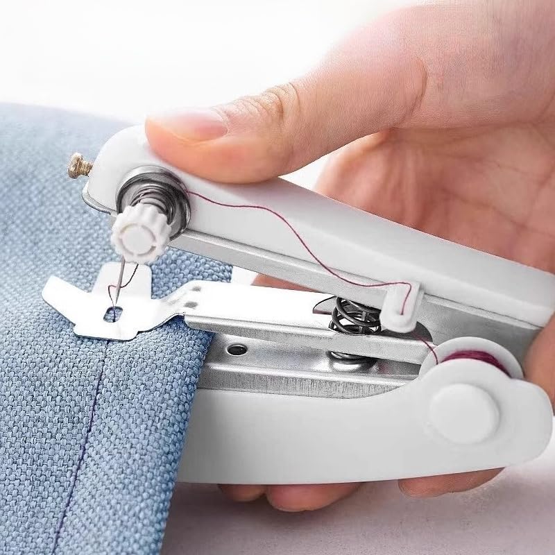 Handheld Mini Sewing Machine, Portable Manual Easy Sewing, for Home Quick Repairs White - 1pc, Small Tailor