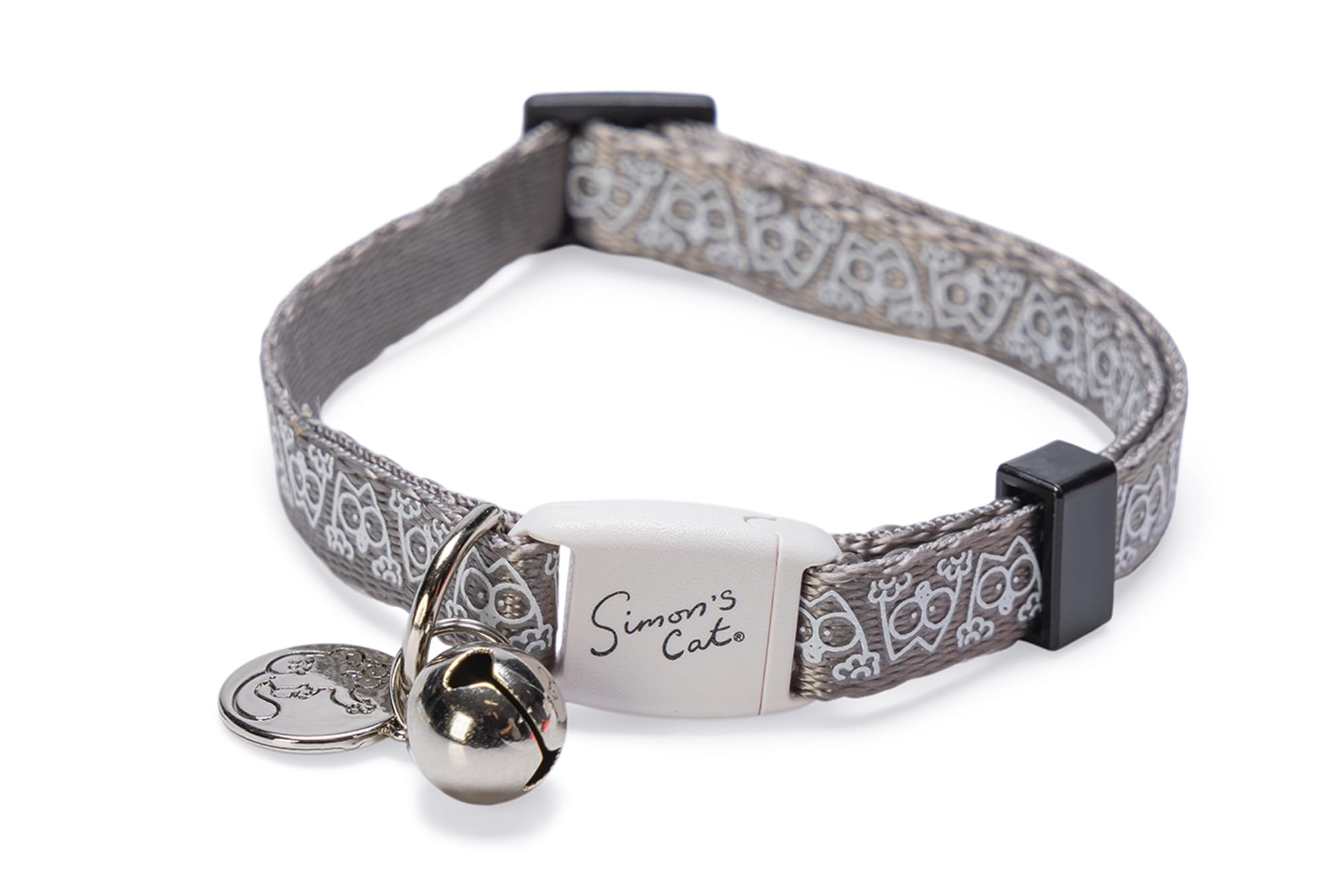 Simon's Cat by Karlie Cat Collar, Nylon, Grey, 20-30 x 1 cm