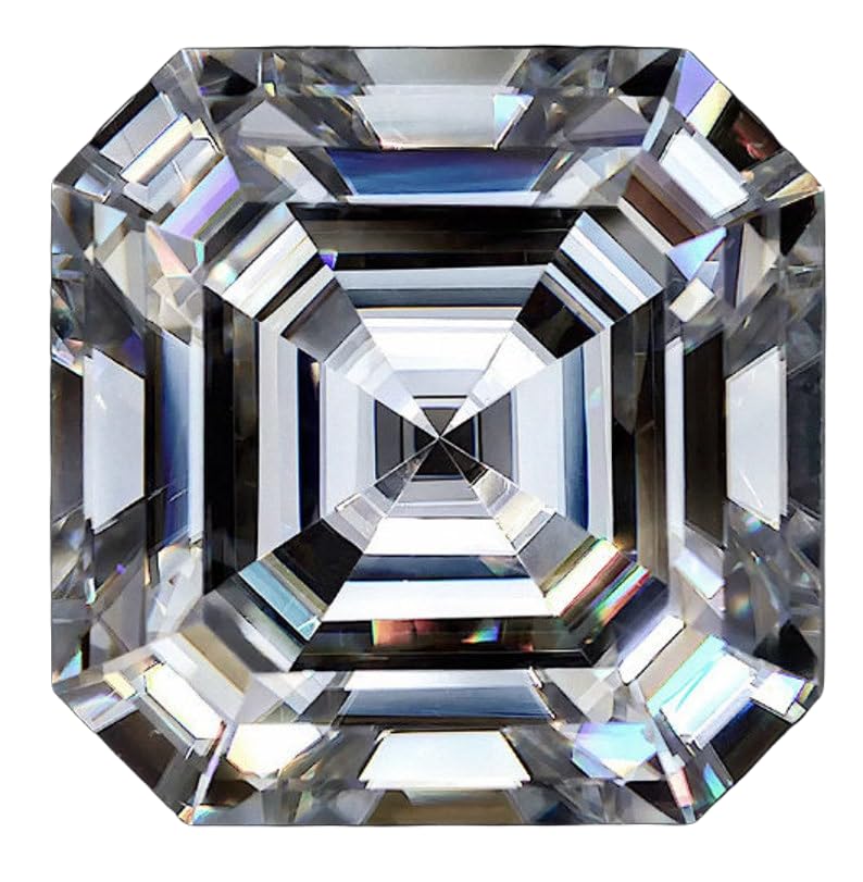 Moissanite naturelle Asscher 5x5mm éclat éternel pour votre bague de fiançailles sur mesure
