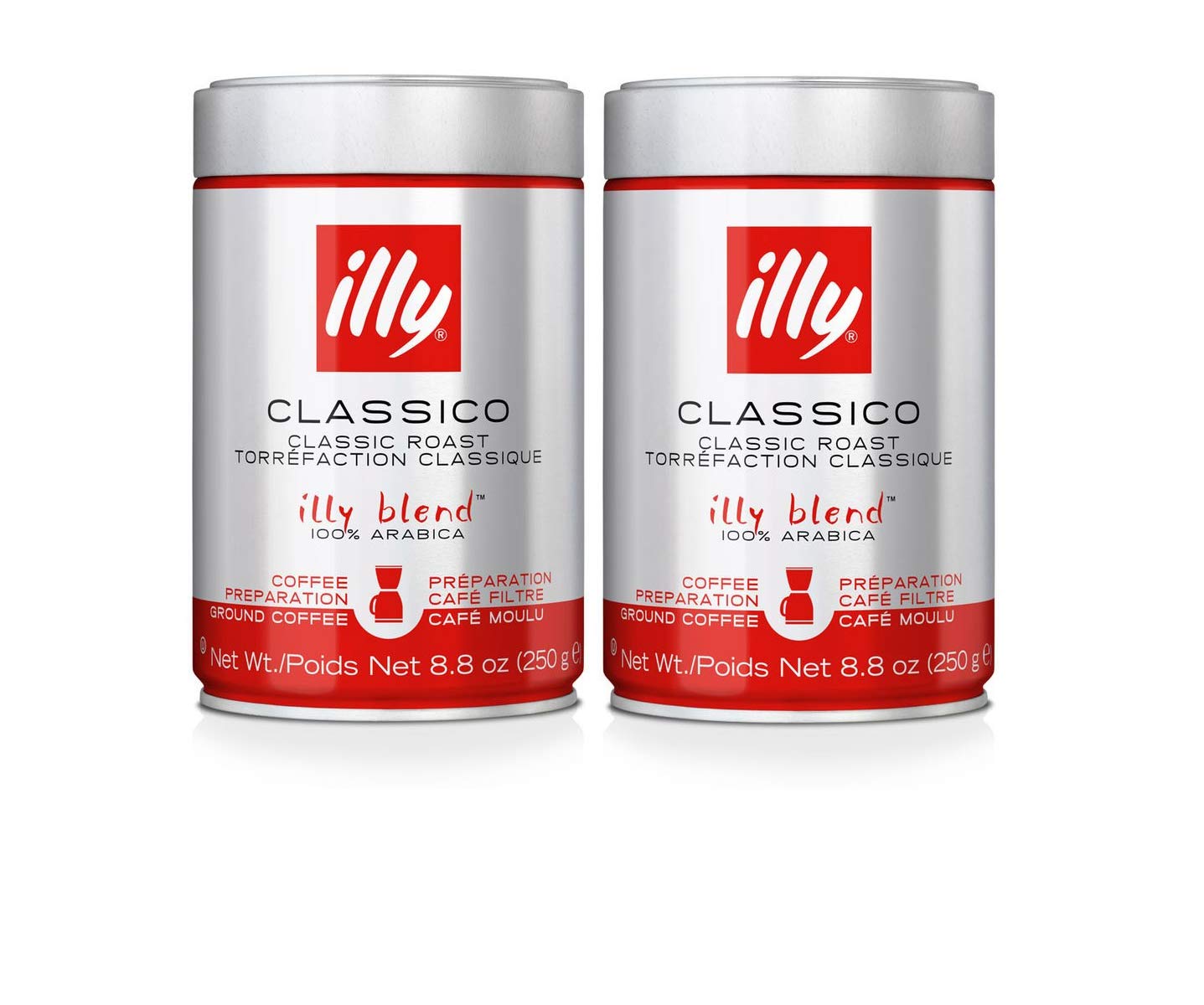 illy, Ground Coffee Drip Grind (Medium Roast, Blue Band), 8.8-Ounce Tins (Pack of 2) (B001E5DYSK) Amazon Price History, Amazon Price Tracker