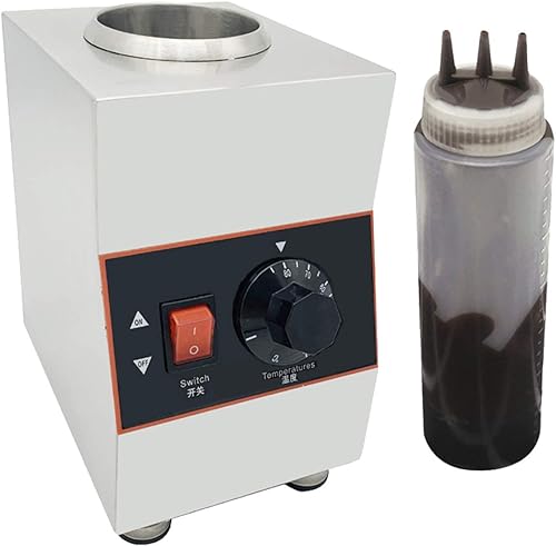 Miniatura 3 de Calentador de botellas de salsa con botellas exprimibles, calentador de salsa de chocolate y queso, dispensador de salsa de caramelo (plata (botella