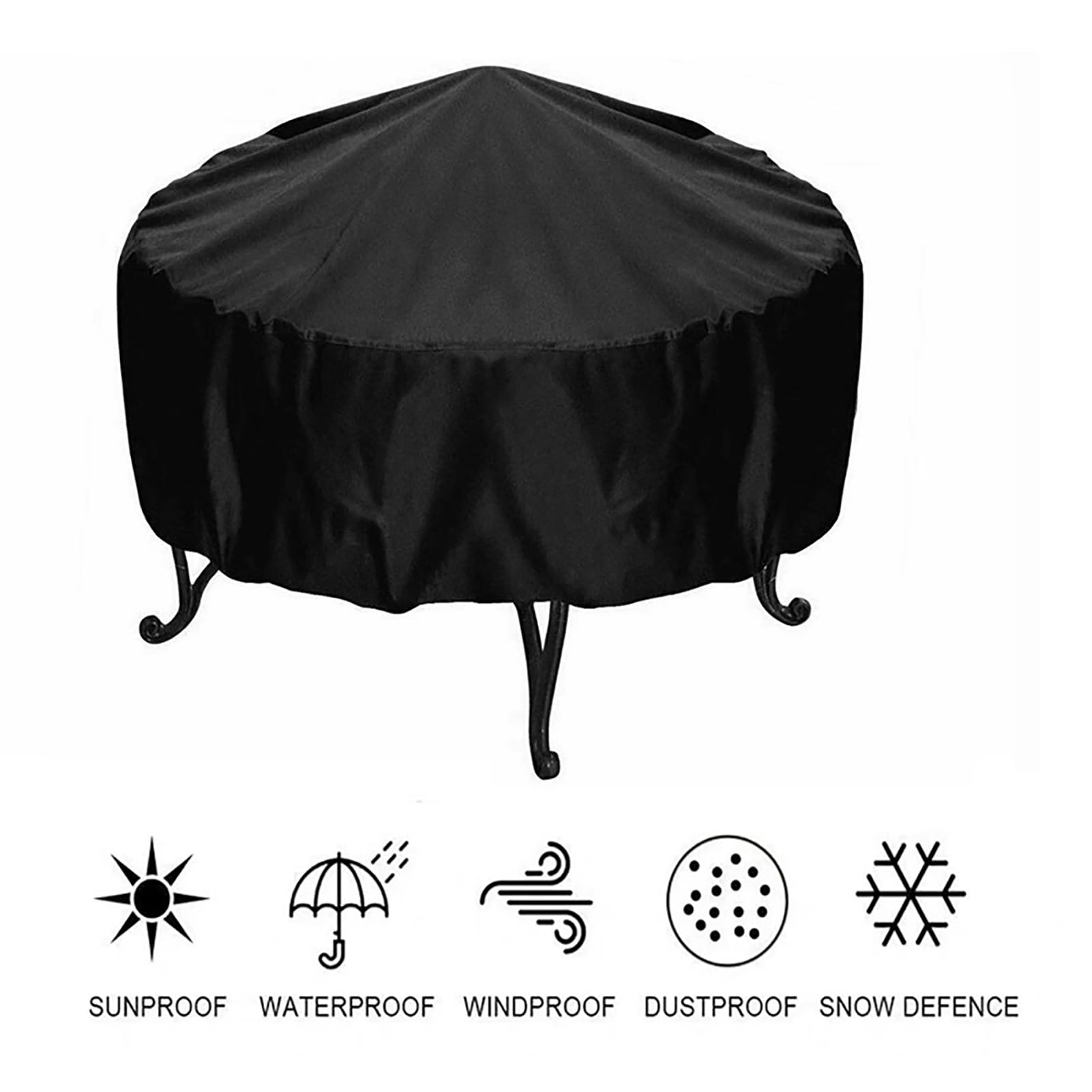 Generico Copertura Rotonda Impermeabile per Grill 210D – Copertura Protettiva Resistente ai Raggi UV per Smoker a Cupola – Copertura Durevole per BBQ a Carbone da Esterno(W96.06xH23.23inch(244x59cm))