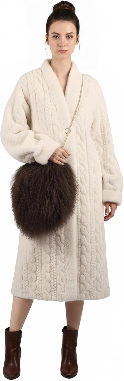 Furry Crossbody Bag Real Curly Mongolian Fur Purse Flush Fur Clutch Shoulder Bag - Image 9