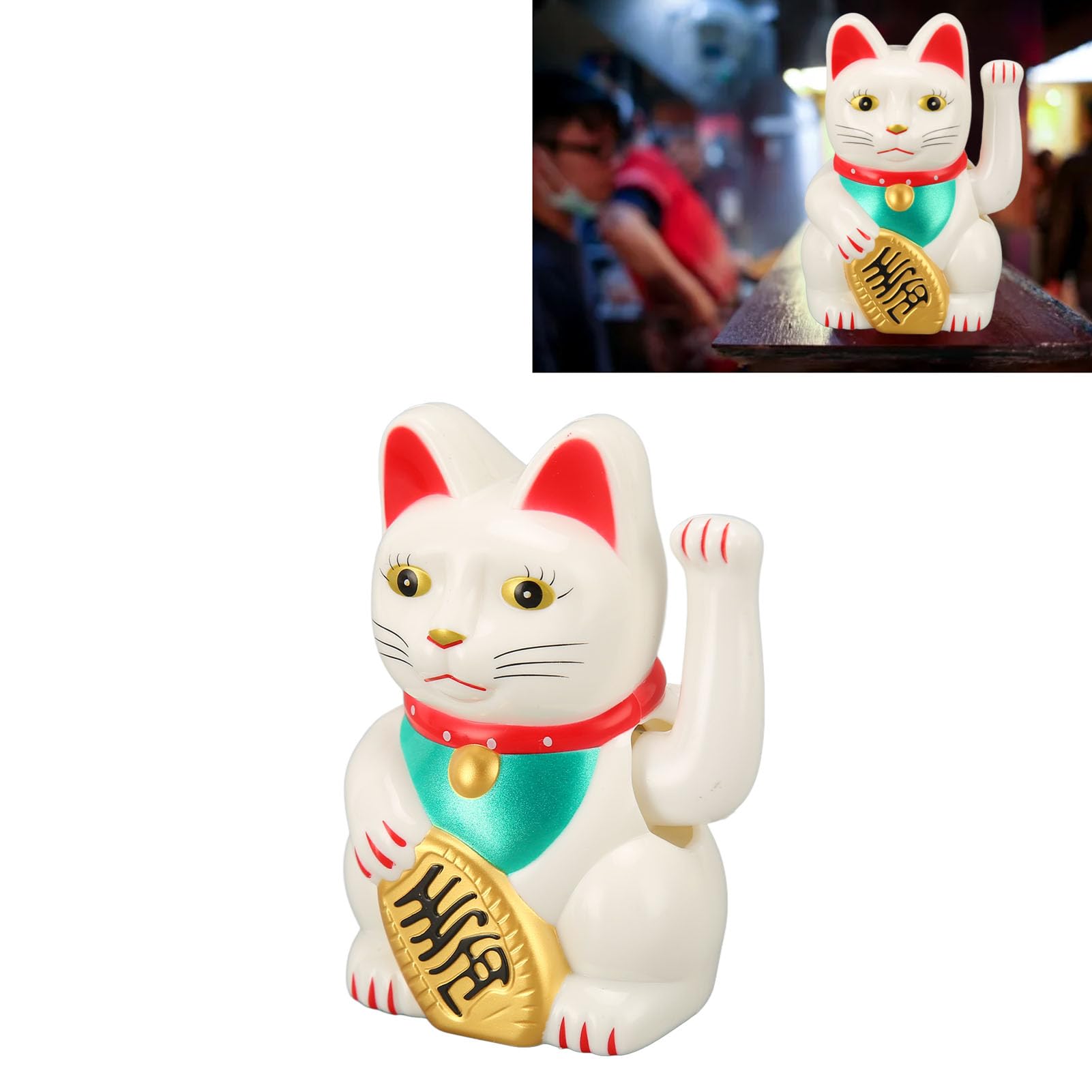 Gato De La Suerte Solar Con Brazo Móvil – Lucky Fortune Cat Dorado Para Auto, Escritorio O Negocio – Maneki Neko Que Agita La Pata Con Energía Solar
