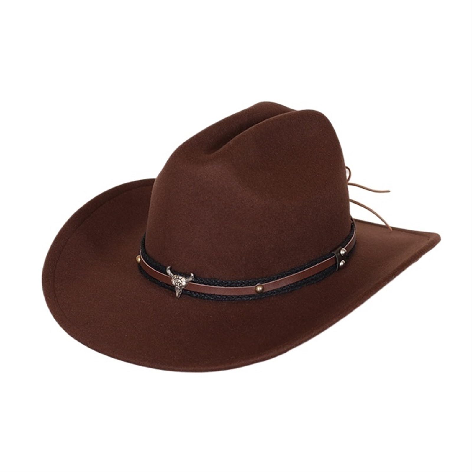 Sombrero Vaquero Hombre Sombrero de Vaquero Occidental Vintage for Hombre Caballero Dama Jazz Vaquera con Gorras Cuero ala Ancha