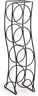 Spectrum Curve 4-Bottle Vertical Wine Rack - Matte Black Steel Countertop Holder for Standard & Jumbo Bottles, Kitchen Bar Organizer