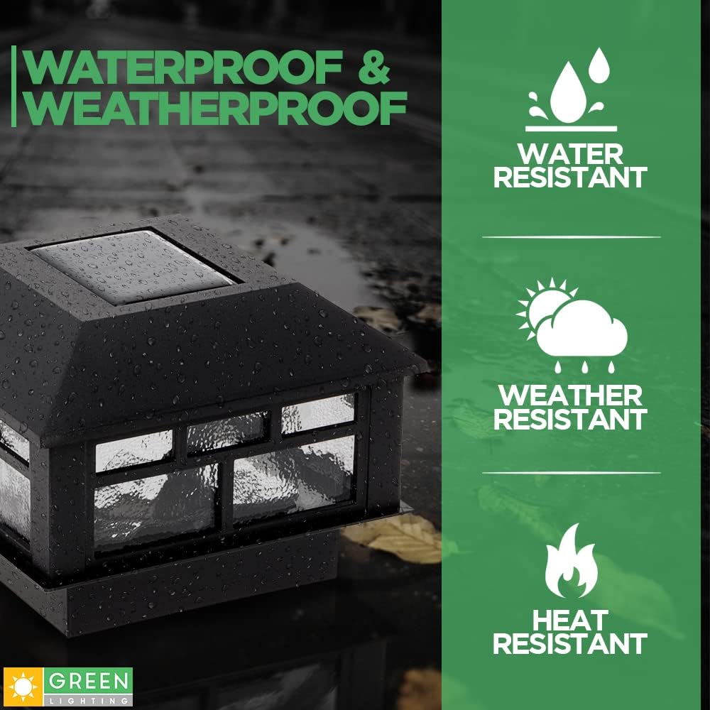 Best Deal GreenLighting Solar Post Cap Lights 4x4 5x5 - Fence Post Lights - Outdoor Waterproof Solar Powered LED for Wood Vinyl Post Caps - Modern Deck Solar Post Light (12 Pack, Black) Black Friday - 70% OFF GreenLighting Solar Post Cap Lights 4x4 5x5 - Fence Post Lights - Outdoor Waterproof Solar Powered LED for Wood Vinyl Post Caps - Modern Deck Solar Post Light (12 Pack, Black)