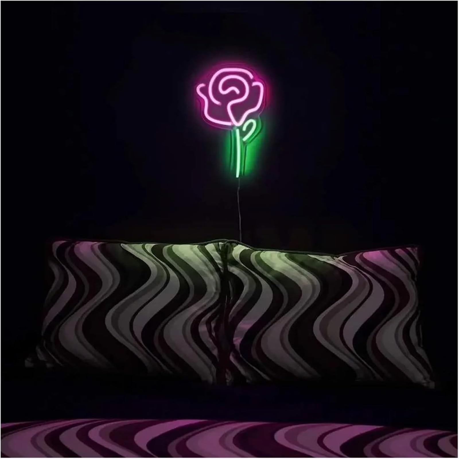 Luci al neon Decorazione a forma fiore per rosa insegna luminosa al neon negozio festa illuminazione da parete insegne decorative 18×30cm