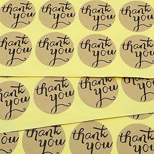 CheckMineOut Set of 120 Round Thank You Craft Paper Sticker Labels Packaging Seals Wedding Invitation Favors Greeting Tags Decor
