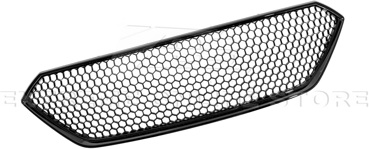 Replacement For 2022-Present Subaru WRX Models | JDM ChargeSpeed CS Honeycomb Style ABS Plastic Painted Glossy Black Front Bumper Upper Grille Guard Vent Cover