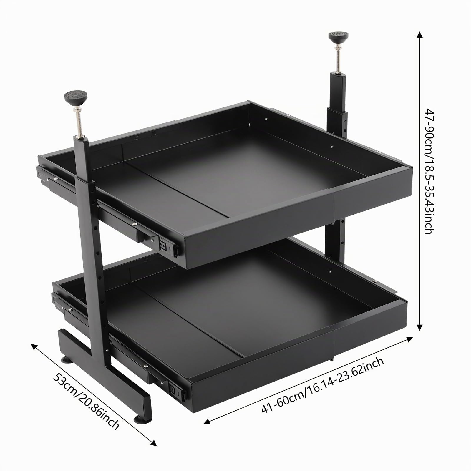 Organizer per lavello a 2 livelli, regolabile in altezza, cassetto telescopico sotto il lavandino, ripiano sotto il lavabo, organizer per mobile sotto il lavabo, cassetto interno, organizer