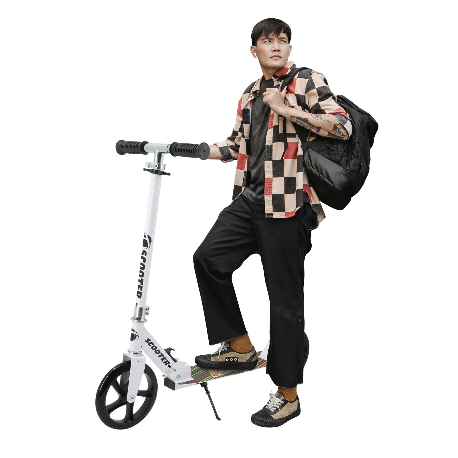 Hyiatyo Lightweight Big-Wheel Kick Scooter for Kids 8-12 & Teens