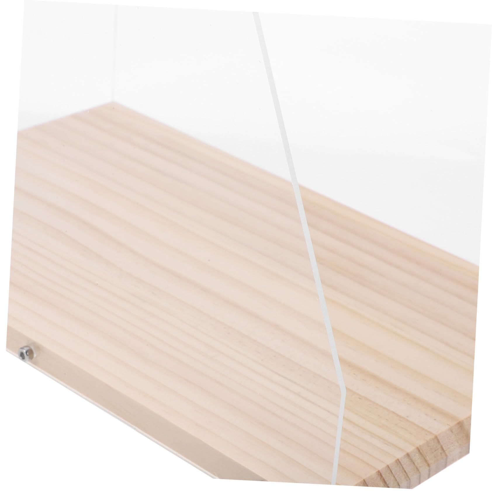 Mobiletto Porta Dischi Vinile in Legno e Acrilico, 1 Pezzo | Scaffale da Tavolo per Libri e Media, Formato Box per Archiviazione e Esposizione