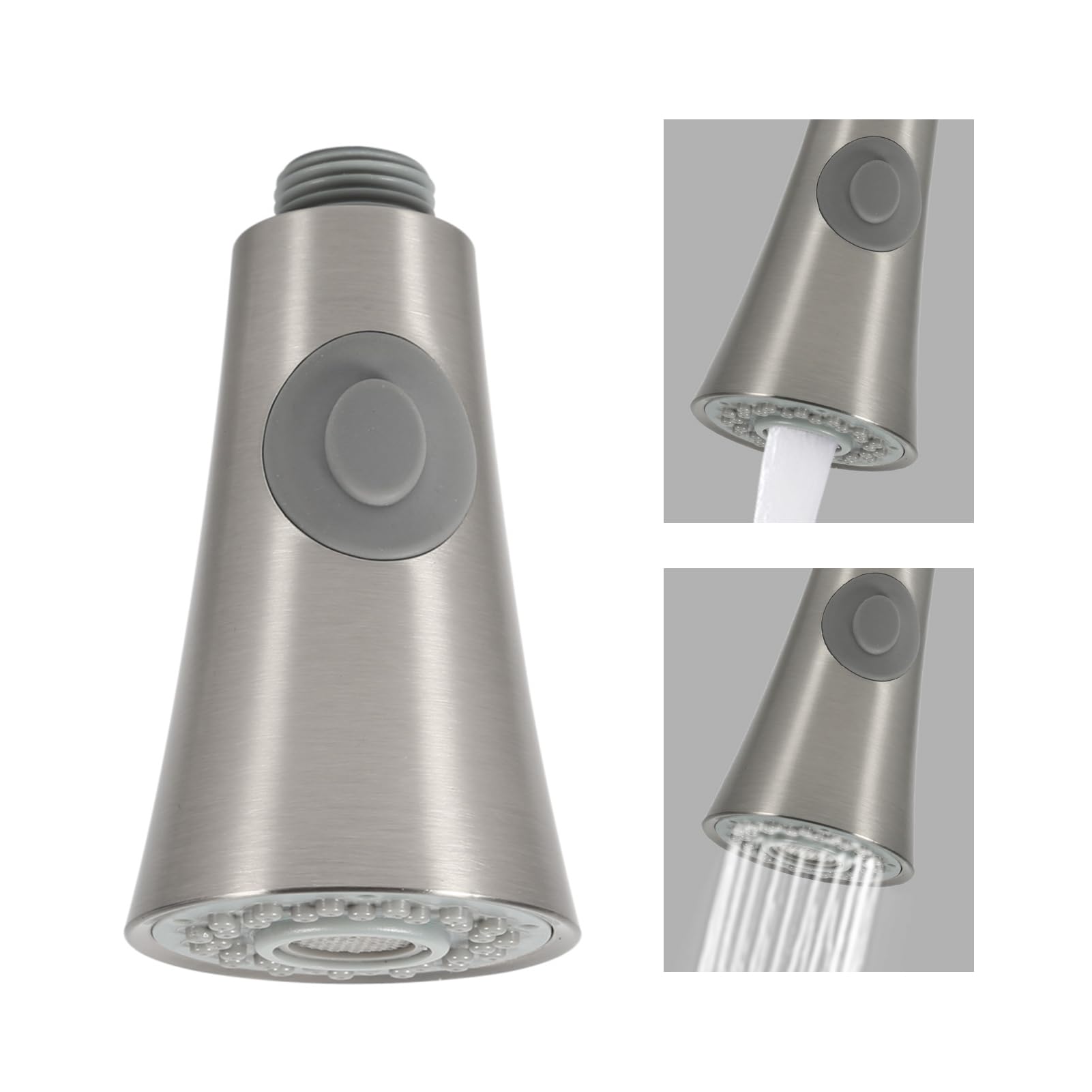 Robinet d'évier de cuisine avec tête de pulvérisation à double fonction pour maison, restaurant, hôtel, filetage argenté 1/2 IPS