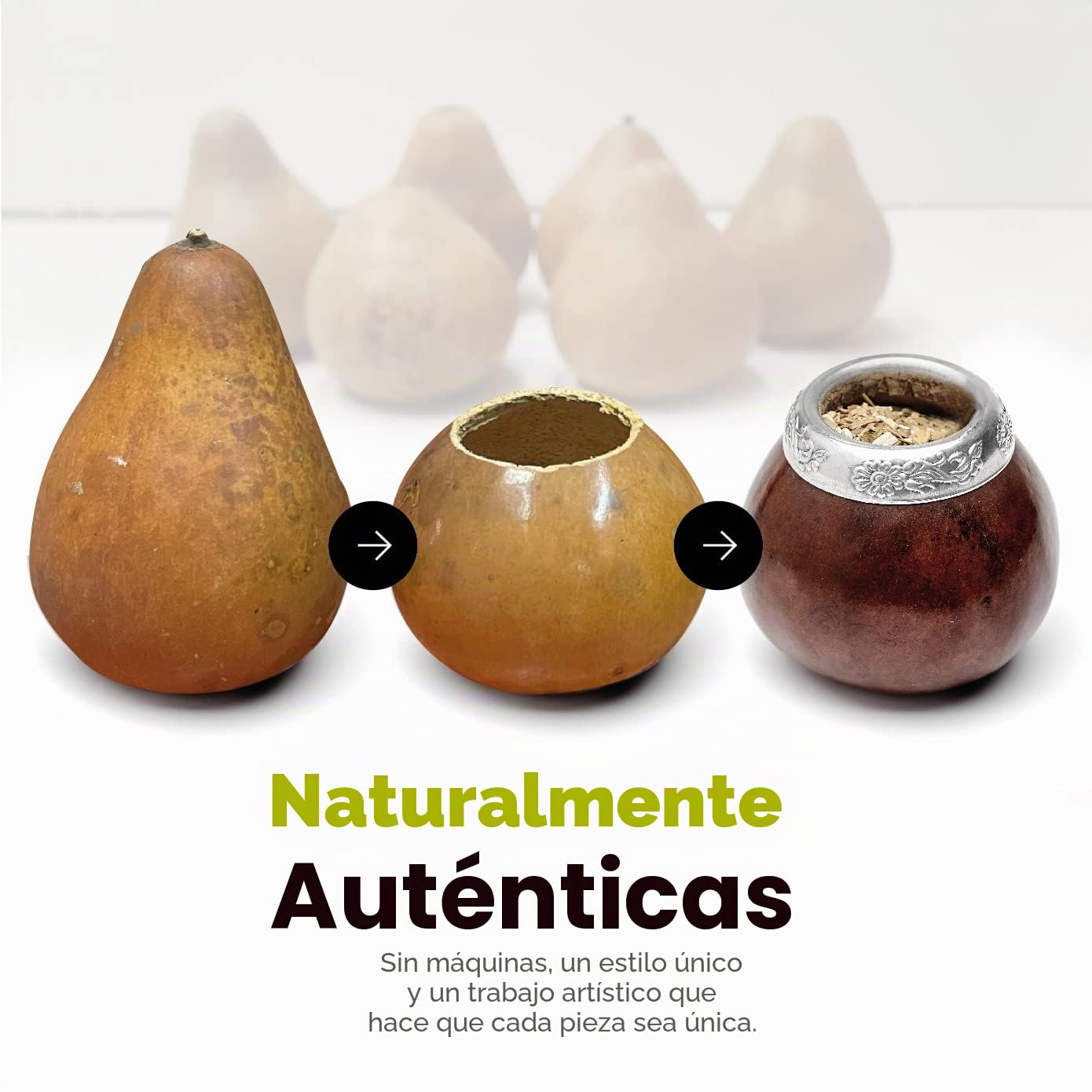 BALIBETOV Kit Mate Argentino - Set de Mate de Calabaza Natural Hecho a Mano en Argentina - con Bombilla (Sorbete) para Yerba Mate (Marron Oscuro)