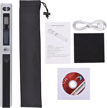 Document Scanners, Portable Document Scanner, Mini Handheld Document Scanner, A4 Book Scanner JPG and PDF Format 300/600/900 DPI Type-c LCD DisplaySilver