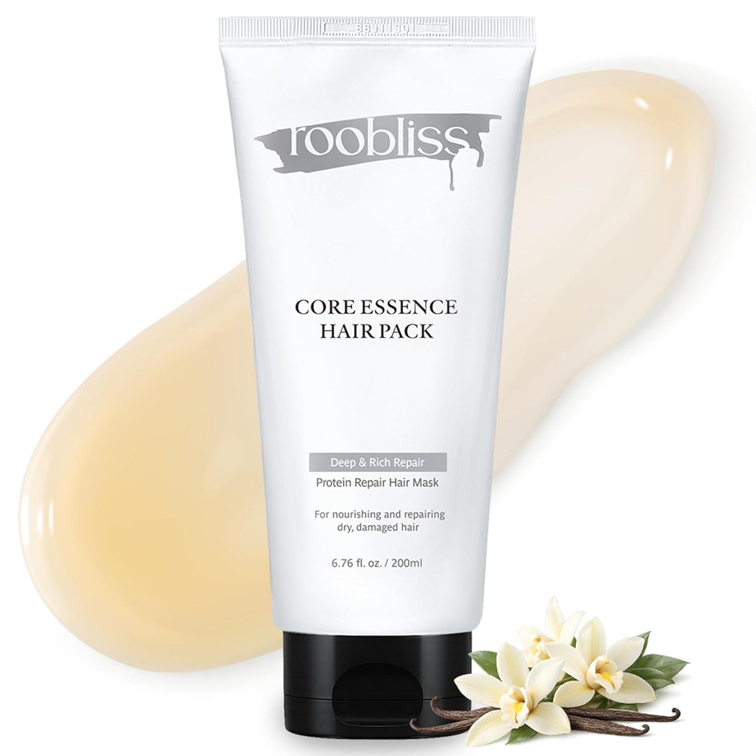 Core Essence Hair Pack - Deep Protein Repair & Silk Keratin Conditioning Treatment for Damaged Frizzy or Chemically-Treated Hair | Amber Vanilla Scent | Korean Hair Mask | 6.76 fl oz / 200 mL