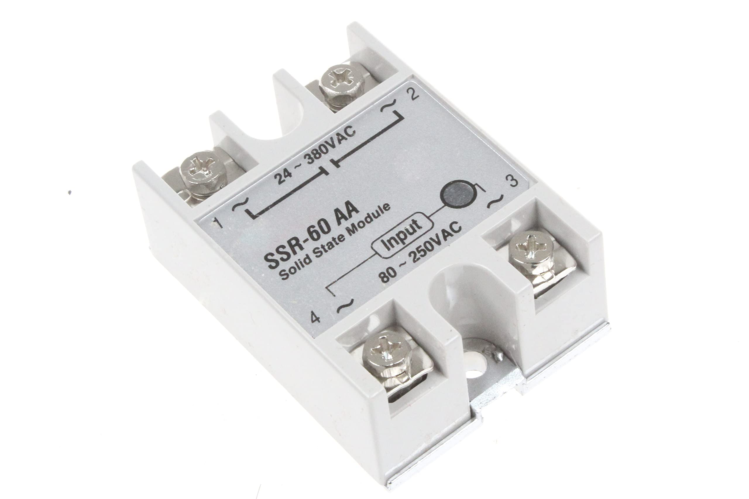 SSR60AA 60A Single Phase Contactless Mute Solid State Relay AC Control AC Input