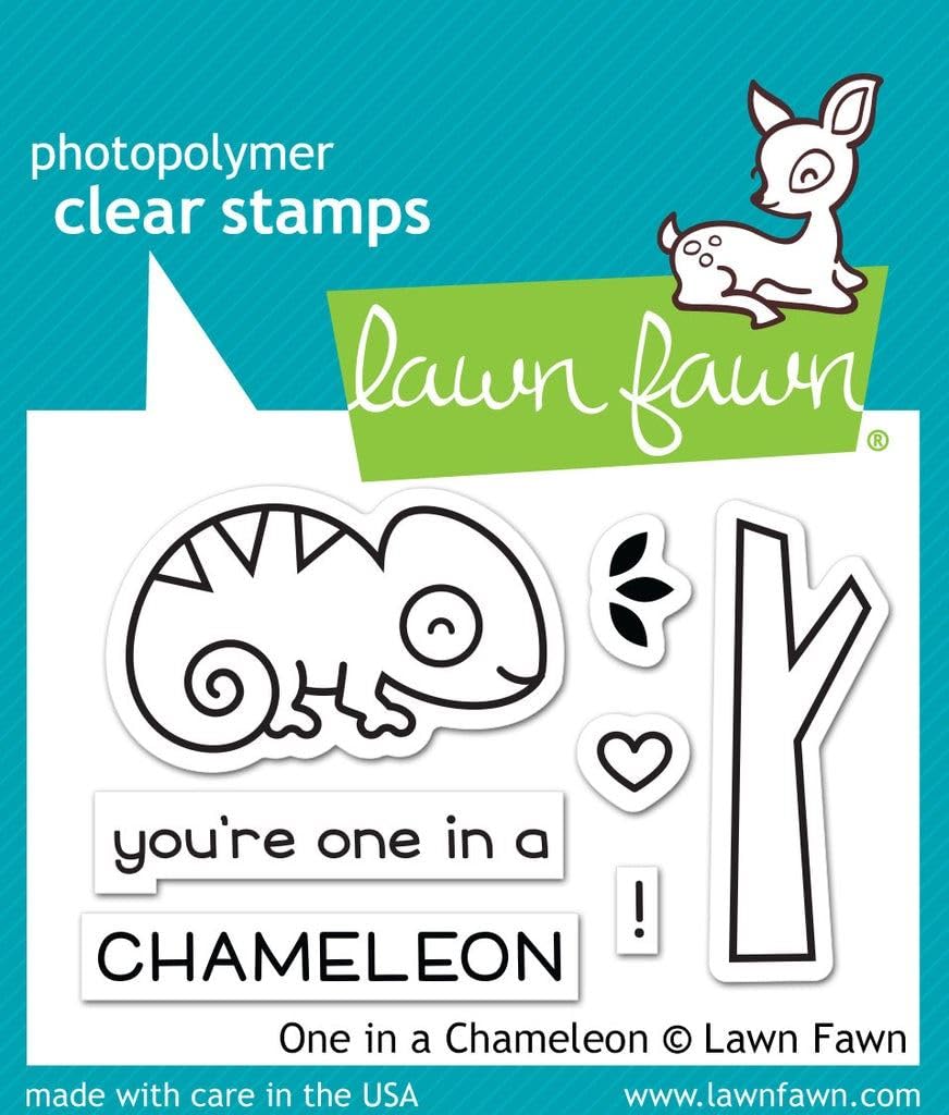 Lawn Fawn 'One in a Chameleon' 2X3 - Clear Stamp/Clear Stamp Flip Flop, Cutting Die, Clear Stamp & Cutting Die Bundle