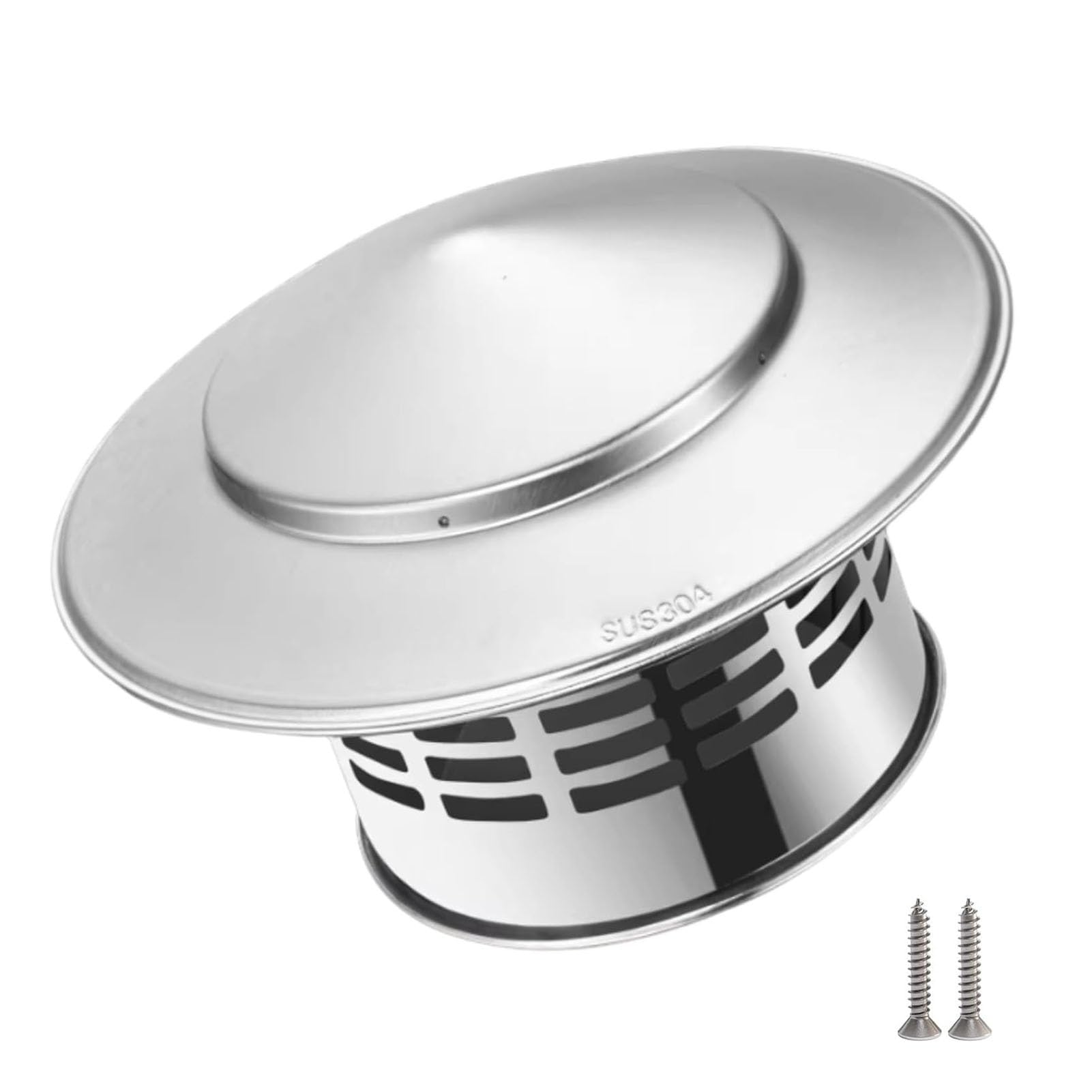 Tapa de chimenea antilluvia de 20cm en acero inoxidable 304 para salida de humos
