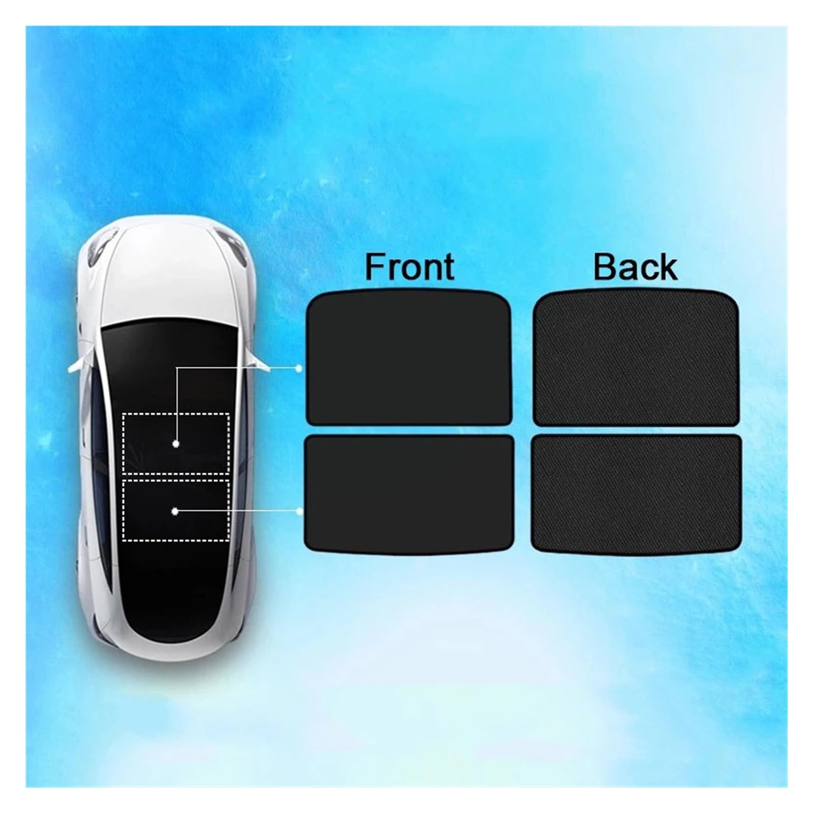 Set De Car Shades Compatible Avec Volvo EX30 2023- (4-pièces) Pare