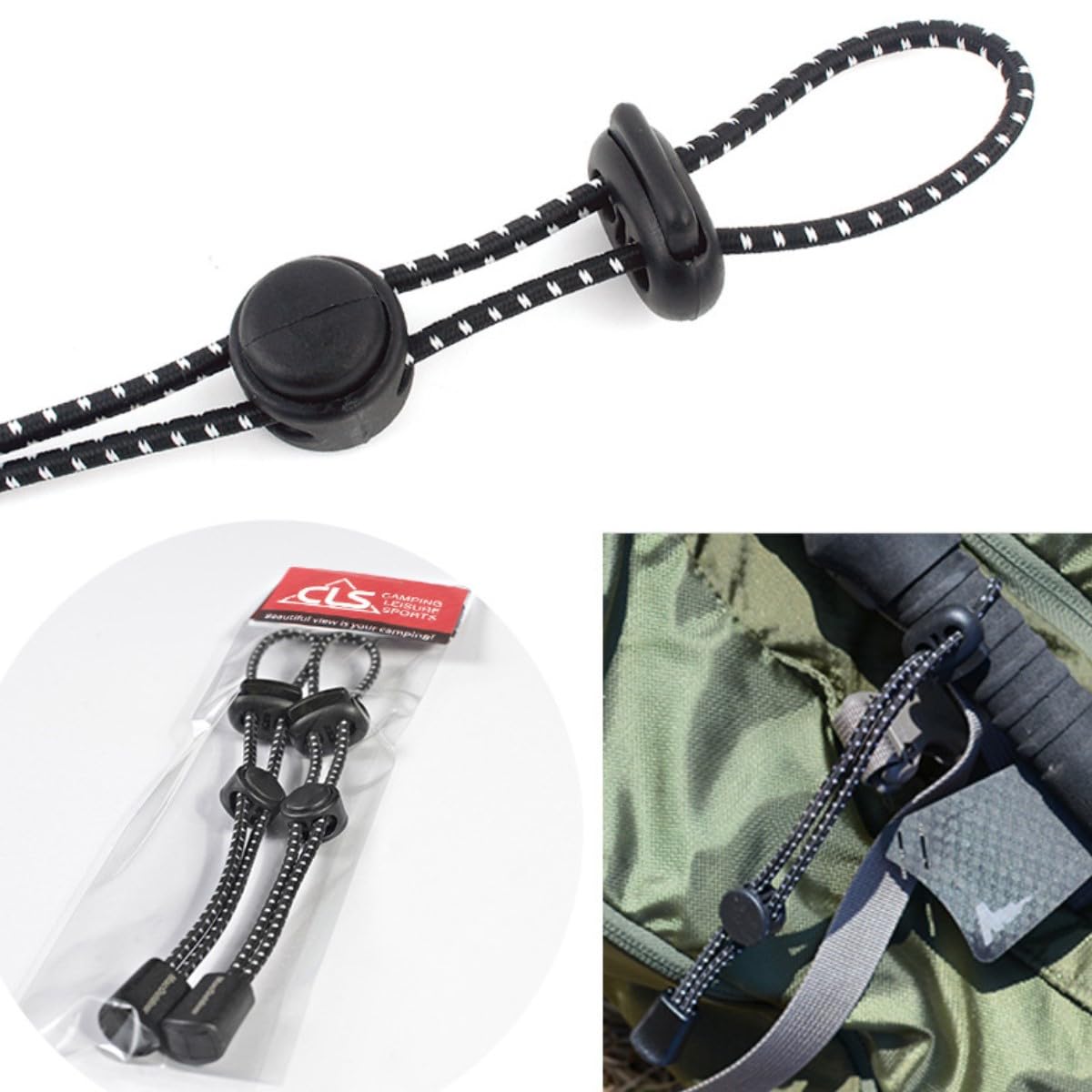 Lot De 10 Boucles Corde HOUSON - Fixation Bâton Randonnée - Sac à Dos
